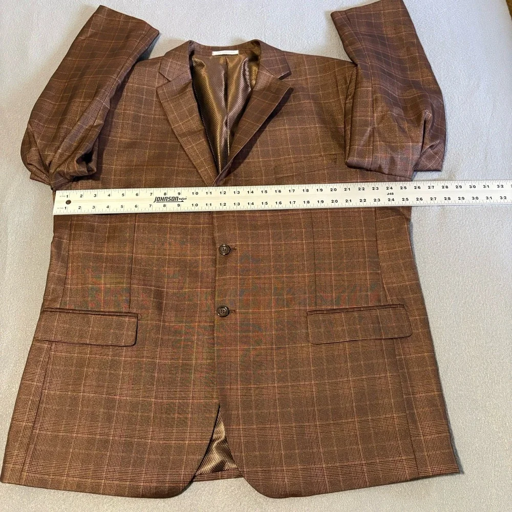 Vinci Philosophy Sports Coat 48R Chocolate Glen‎ Check Performance Blazer Jacket